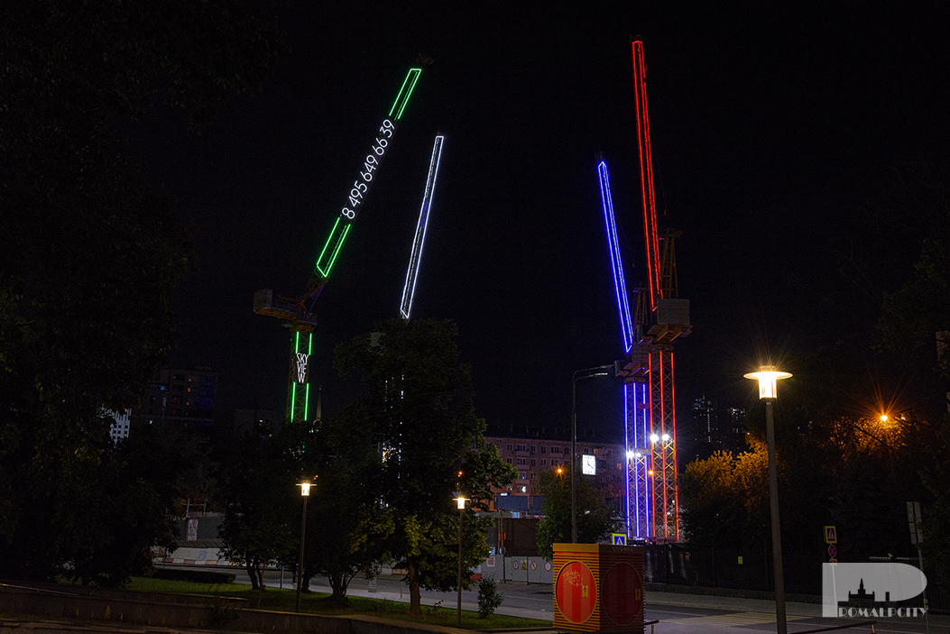 SKY-VIE-W подсветка башенных кранов в Москве